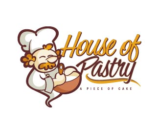 โลโก้การ์ตูนพ่อครัวร้าน House of Pastry